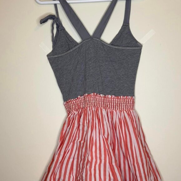 Girls Size Med Hollister Jumpsuit Gray W/ Red & White Striped Shorts Bottom - Picture 2 of 8
